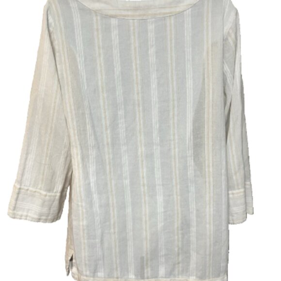 Merona Ladies Large Dual Color 3/4 Sleeve V Neck Cotton Blouse - Picture 8 of 13